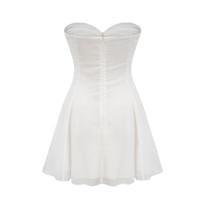 Émilienne cut-out pleated off-shoulder mini dress
