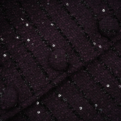 Brigitte purple sequined tweed jacket & skirt matching set