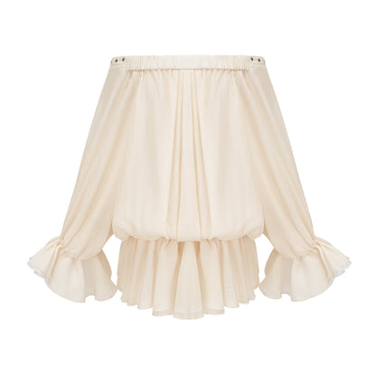 Lisette off-shoulder chiffon mini dress