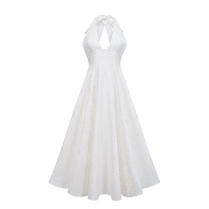 Céline White Glamorous Event Midi Dress