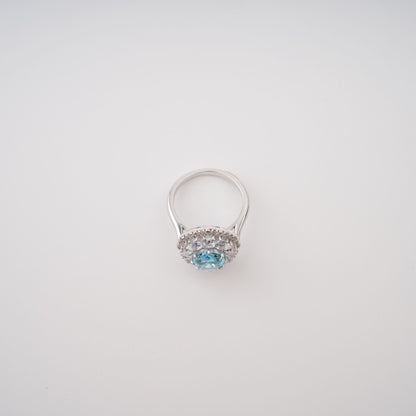 Coralie Blue Floral Gemstone Sterling Silver Ring