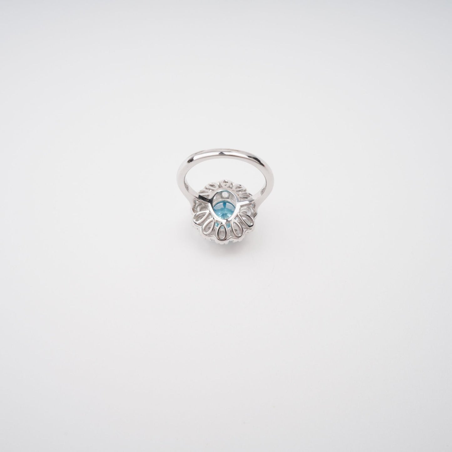 Coralie Blue Floral Gemstone Sterling Silver Ring