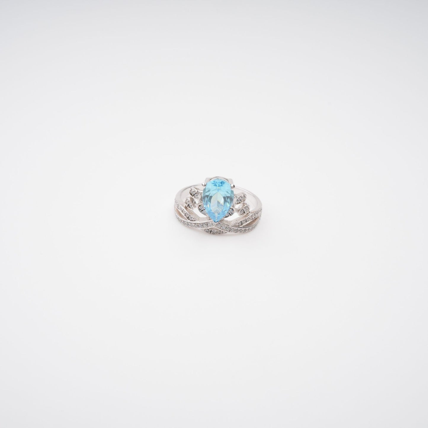 Colette Blue Pear Cut Gemstone Sterling Silver Ring