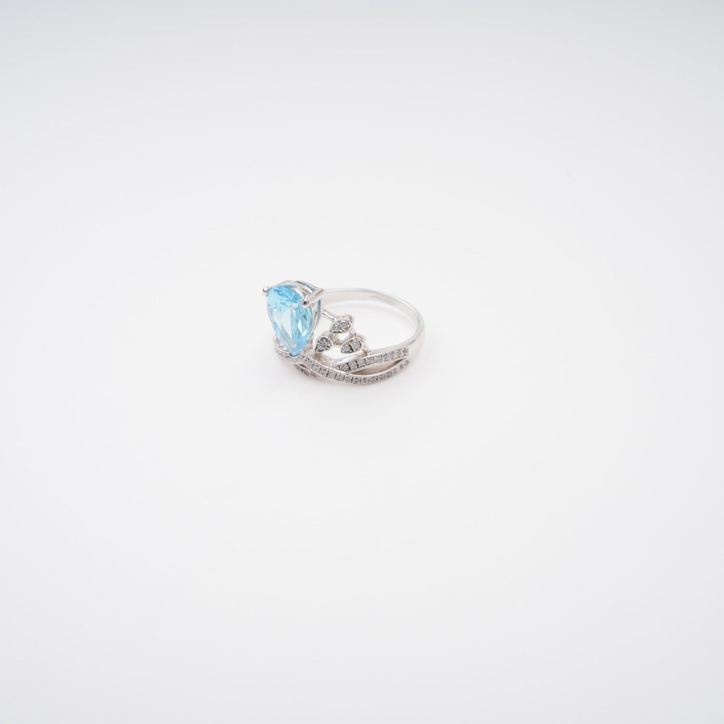 Colette Blue Pear Cut Gemstone Sterling Silver Ring