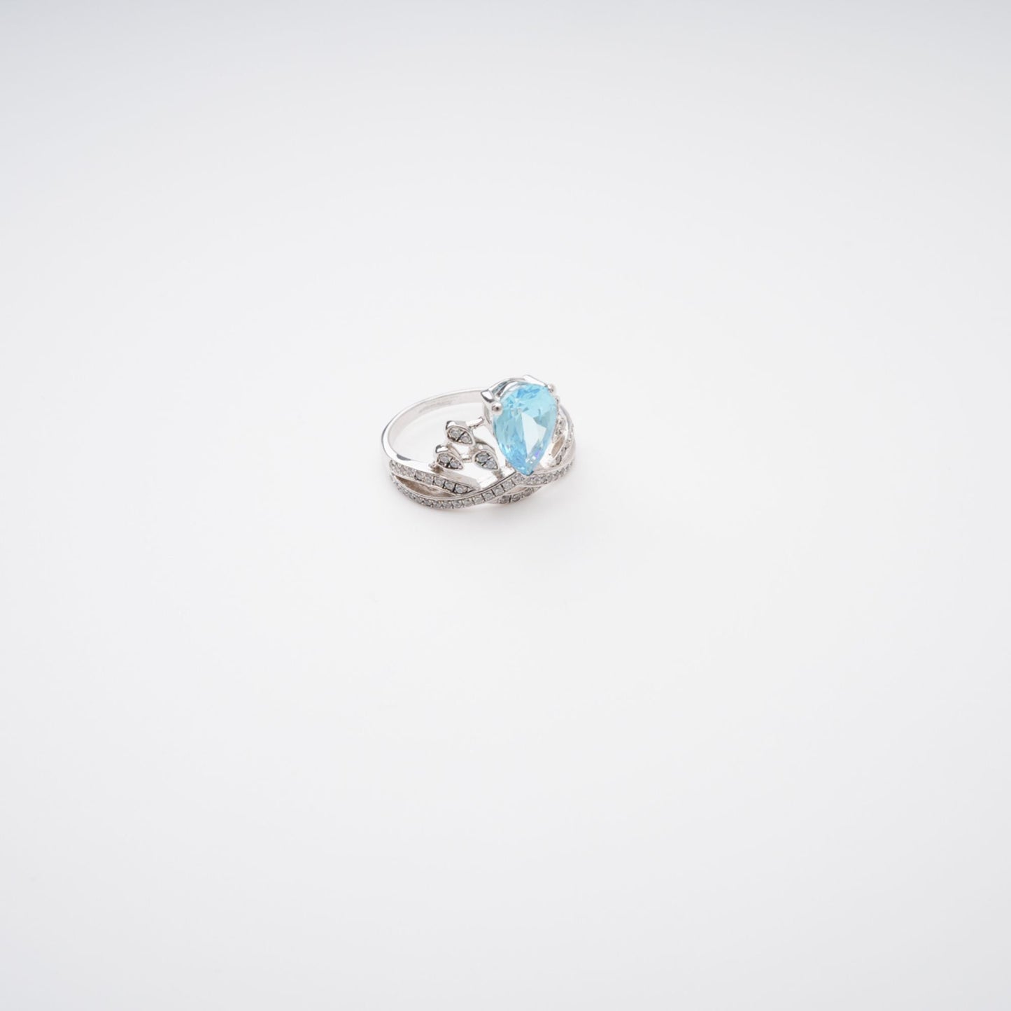 Colette Blue Pear Cut Gemstone Sterling Silver Ring