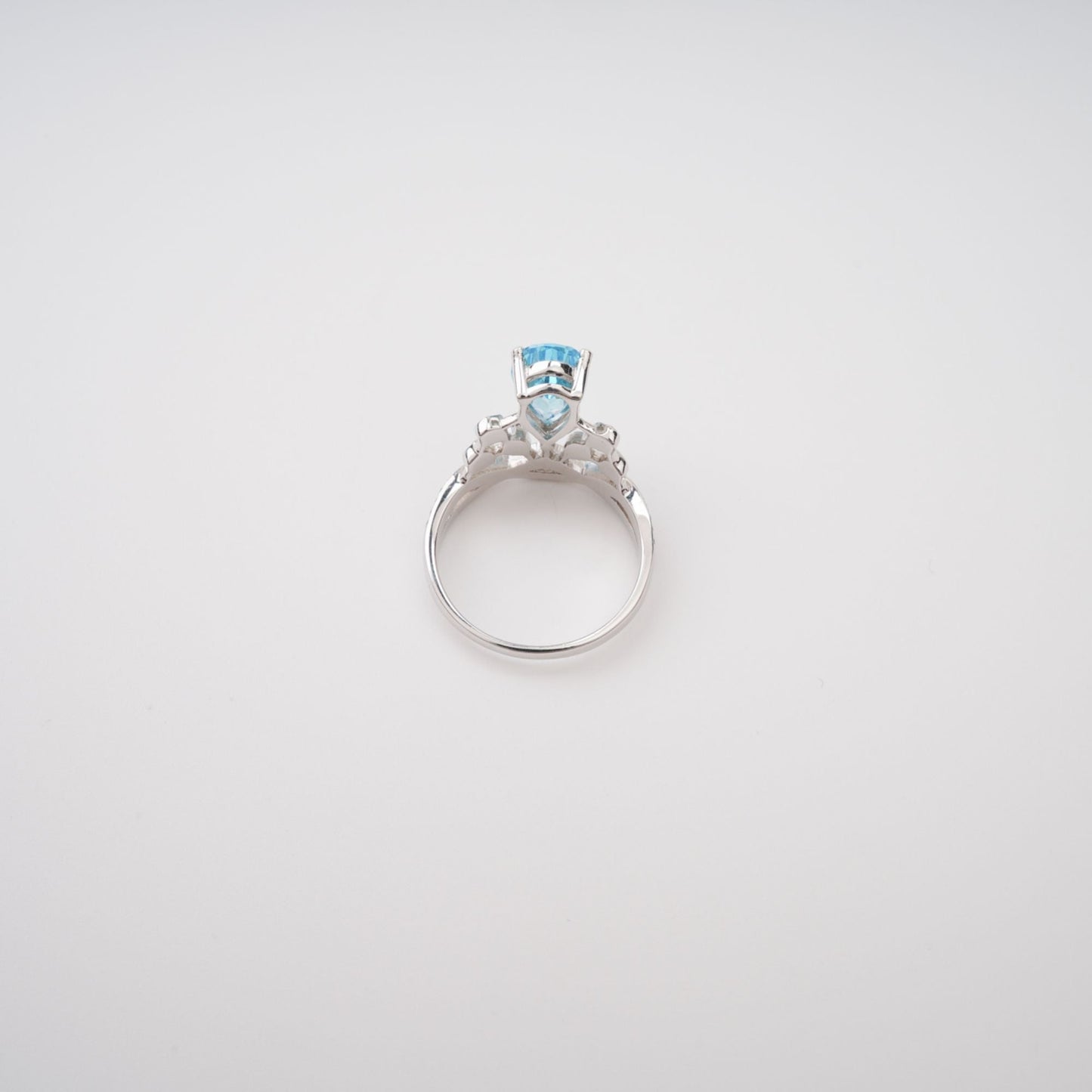Colette Blue Pear Cut Gemstone Sterling Silver Ring