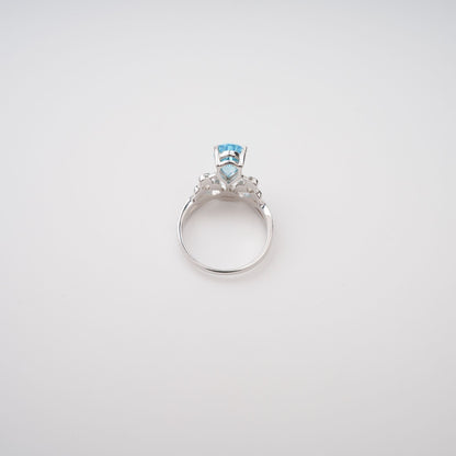 Colette Blue Pear Cut Gemstone Sterling Silver Ring