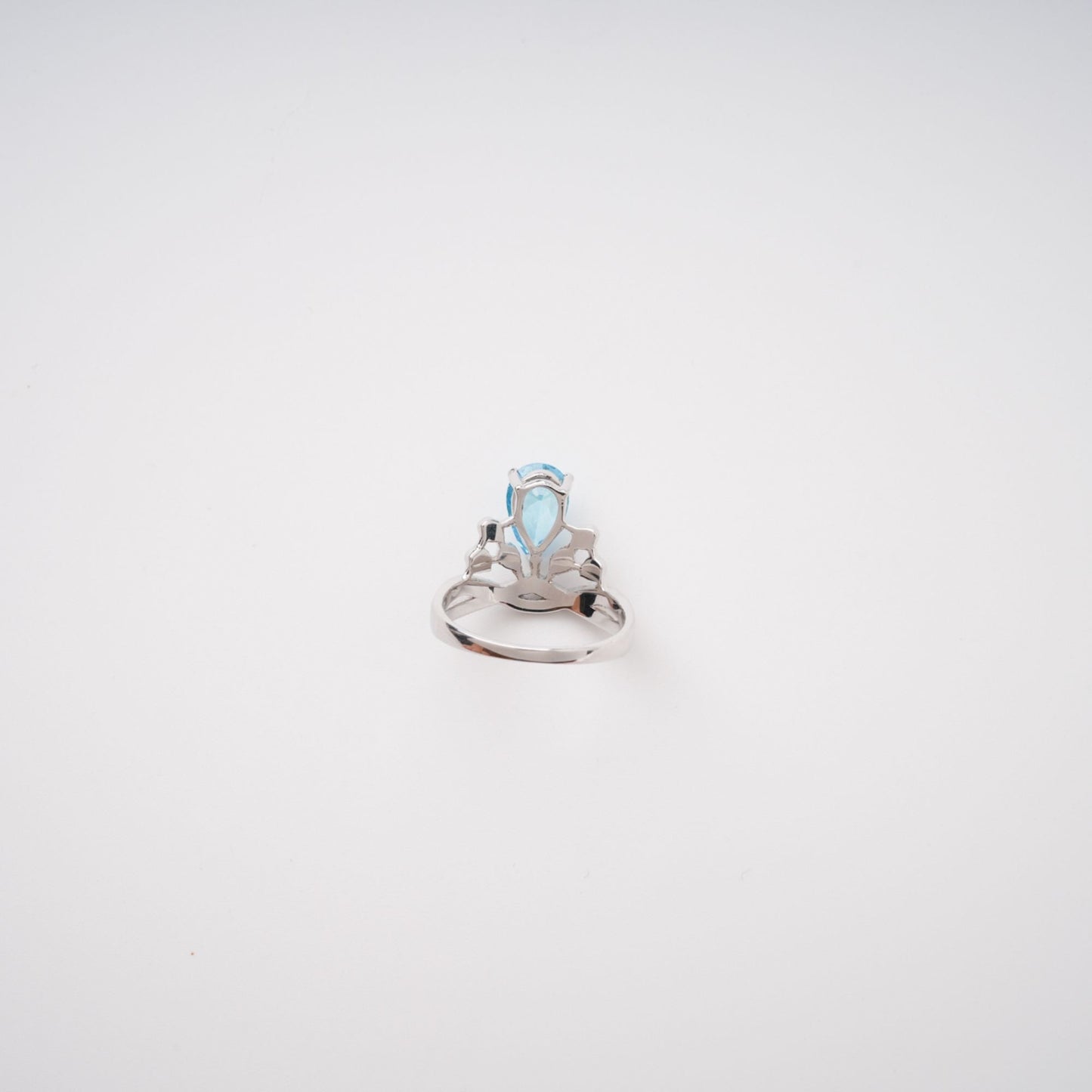 Colette Blue Pear Cut Gemstone Sterling Silver Ring