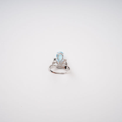 Colette Blue Pear Cut Gemstone Sterling Silver Ring