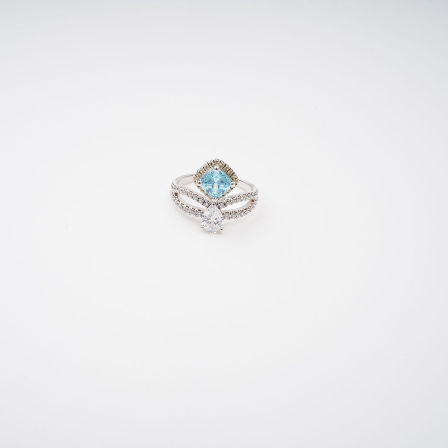 Eloïse Blue Crystal Embellished Sterling Silver Ring