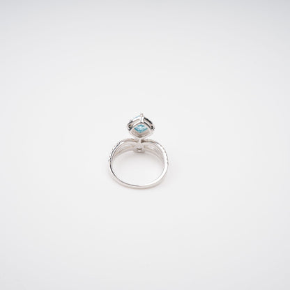 Eloïse Blue Crystal Embellished Sterling Silver Ring