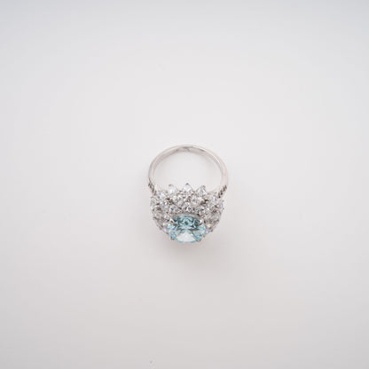 Céleste Blue Oval Cut Gemstone Sterling Silver Ring