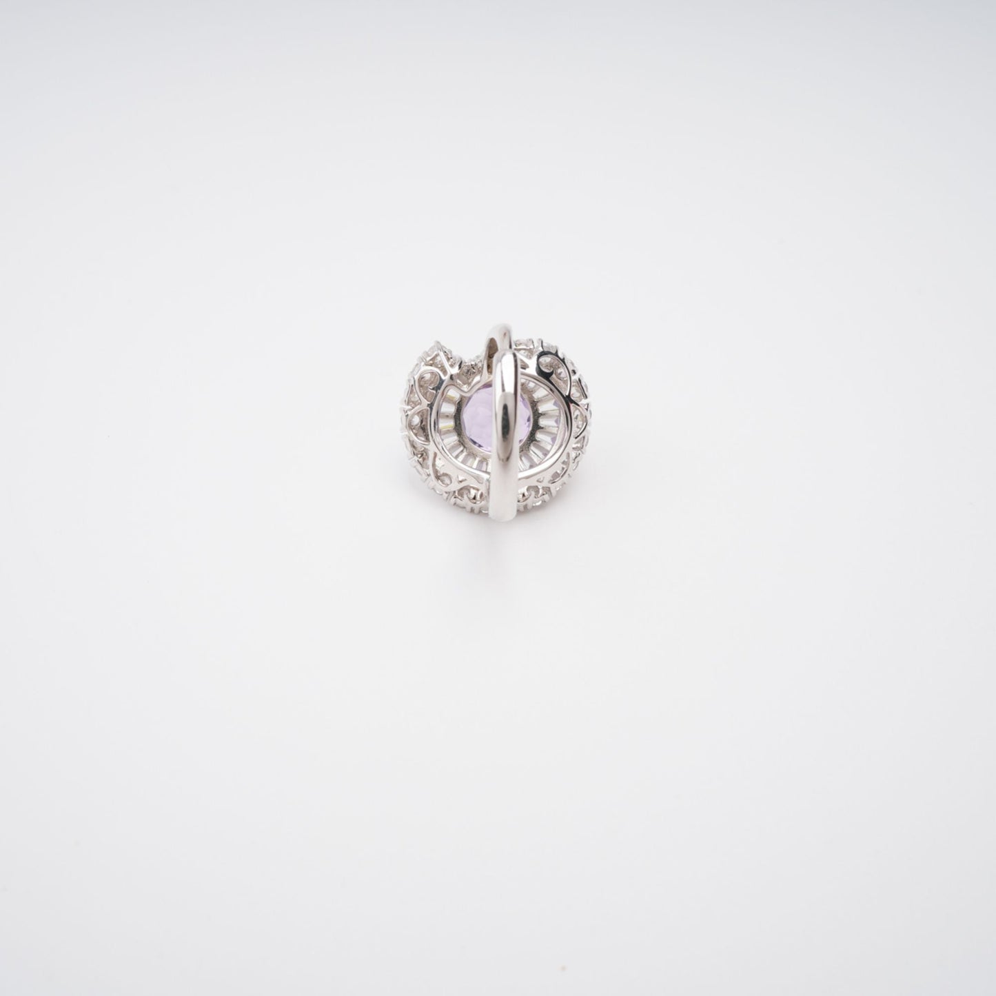 Margaux Purple Halo Setting Adjustable Ring