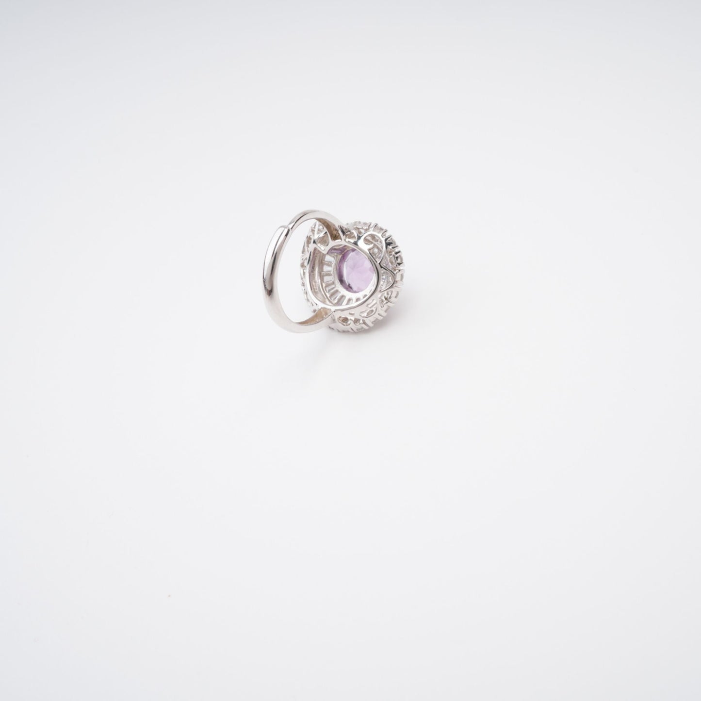 Margaux Purple Halo Setting Adjustable Ring