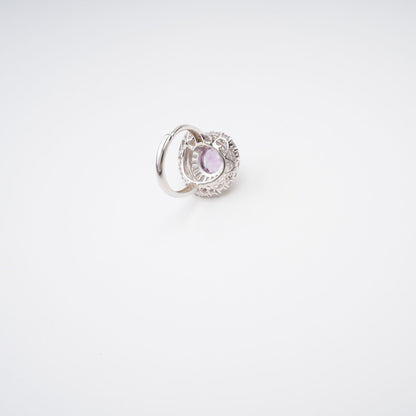 Margaux Purple Halo Setting Adjustable Ring