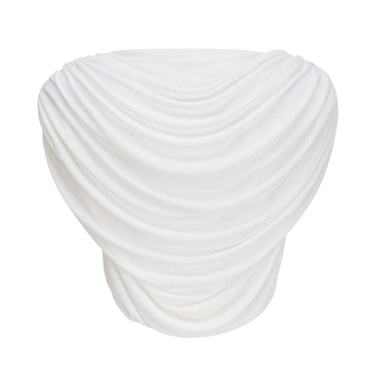 Dulcie White Asymmetrical Ruched Matching Set