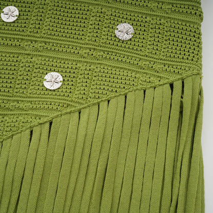 Annette green embellished knit top & skirt matching set