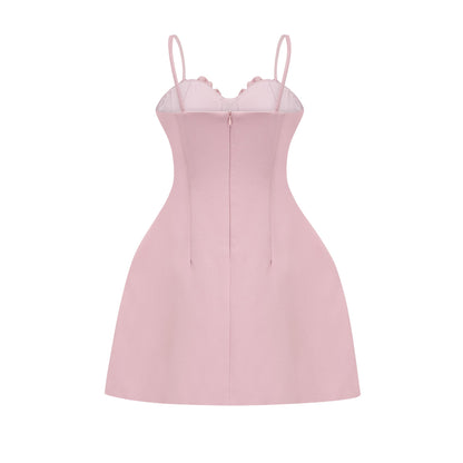 Pauline faux-flower mini dress