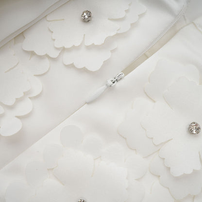 Genevieve faux-flower mini dress