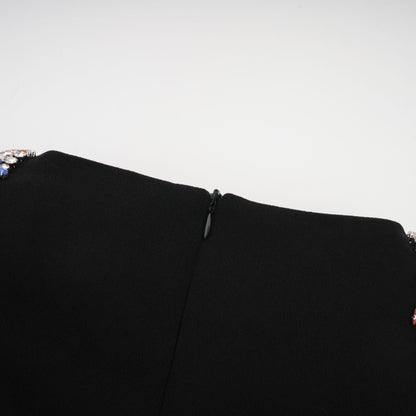 Maëlys black crystal-embellished midi dress