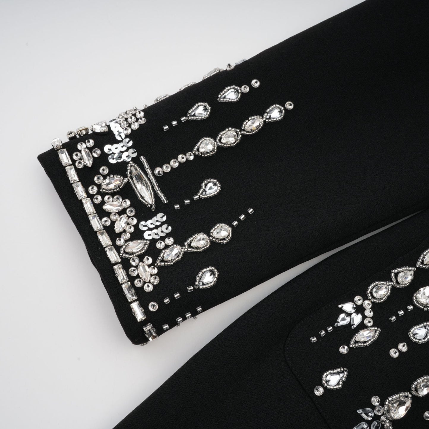 Diane black embellished maxi blazer dress