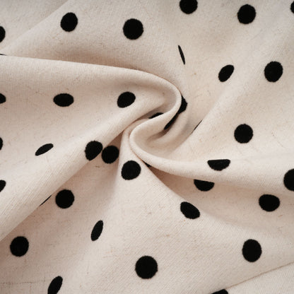 Geneviève neutrals polka-dot puff mini dress