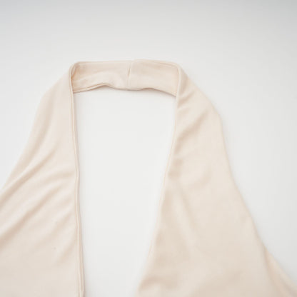 Géraldine white deep V-neck draped maxi dress
