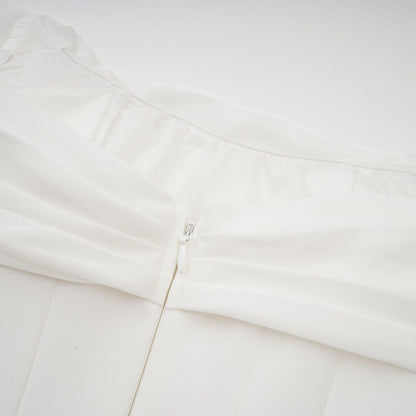 Gitta white ribbon-design ruched mini dress