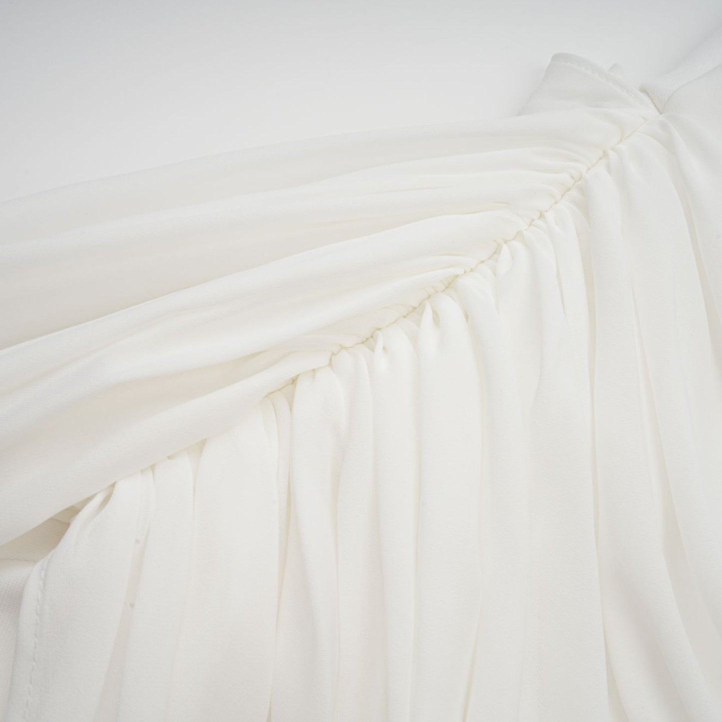 Gitta white ribbon-design ruched mini dress