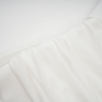 Gitta white ribbon-design ruched mini dress