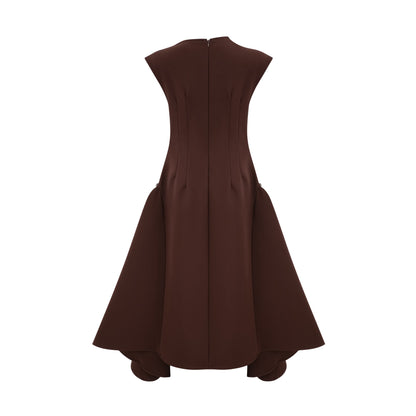 Jenifier brown asymmetrical midi dress
