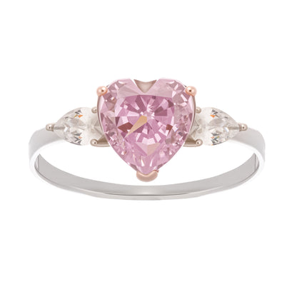 Impératrice Pink Heart Shaped Gemstone Sterling Silver Ring