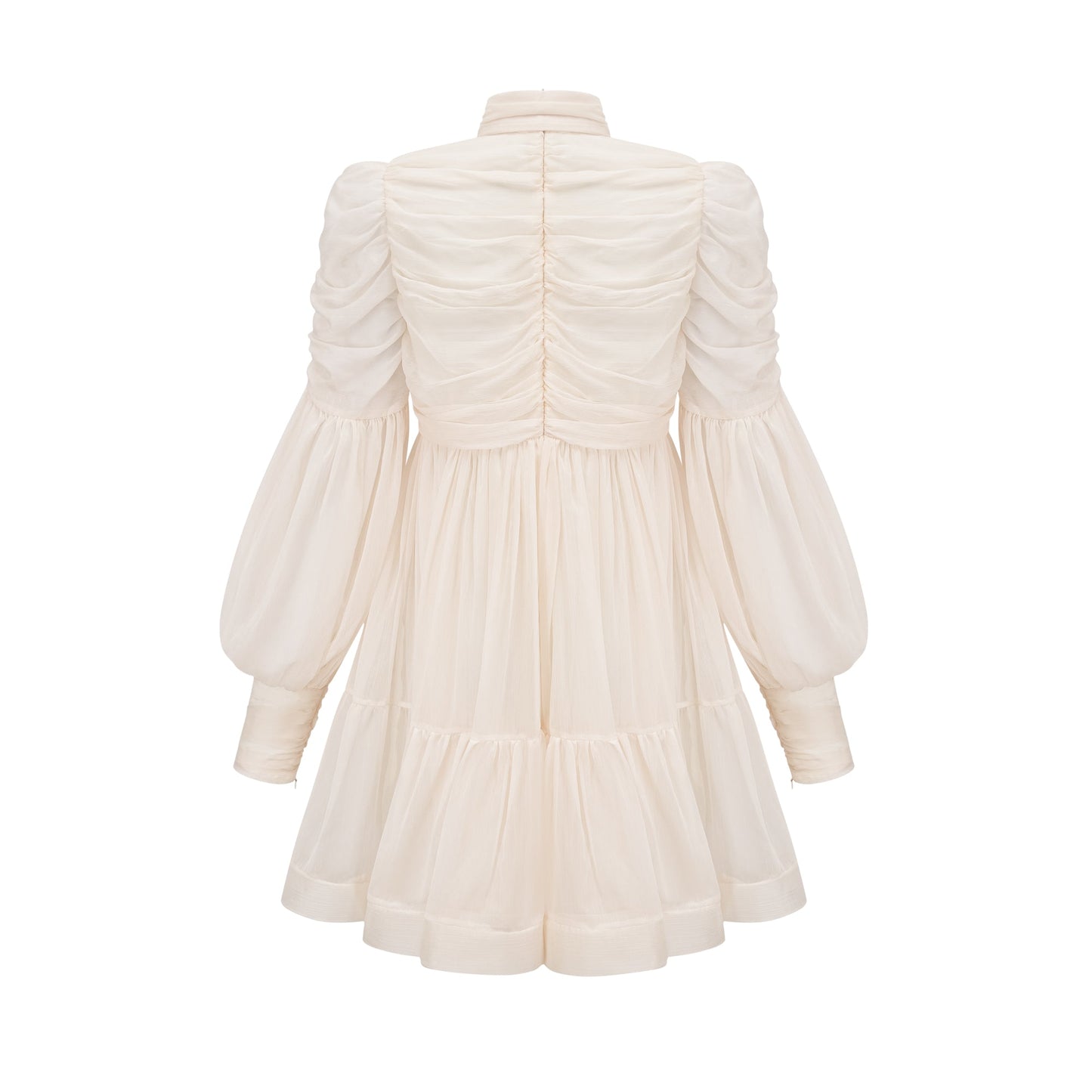 Thibaulte tuck-detail pleated tulle mini dress