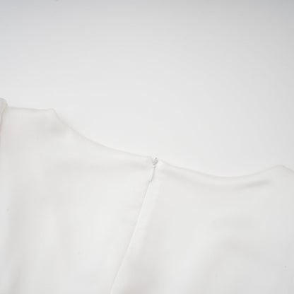 Cyrielle ribbon-detail puff-sleeve maxi dress