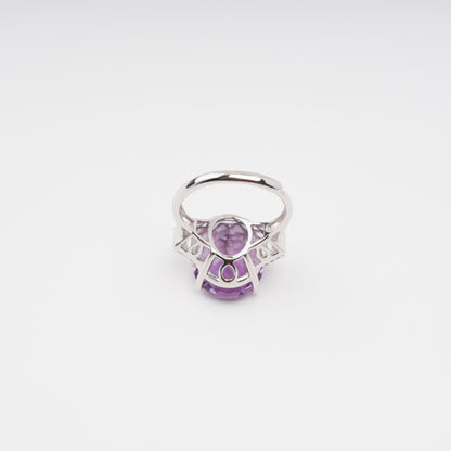 Héraldique Purple Oval Gemstone Sterling Silver Ring