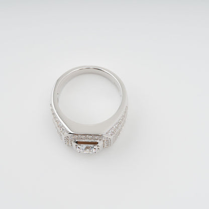 Radieuse Crystal Embellished Sterling Silver Ring