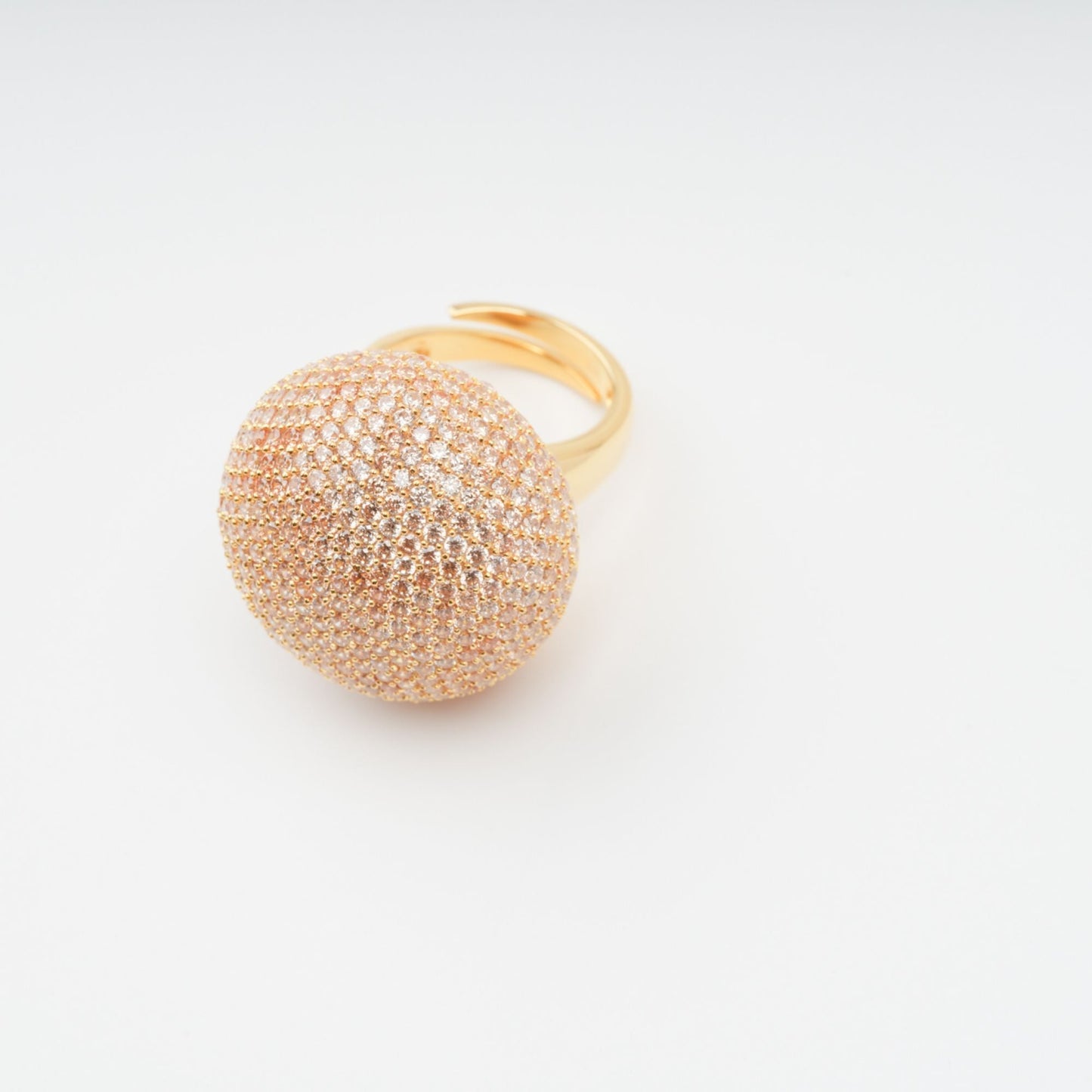 Radieuse Gold Tone Crystal Embellished Sterling Silver Ring
