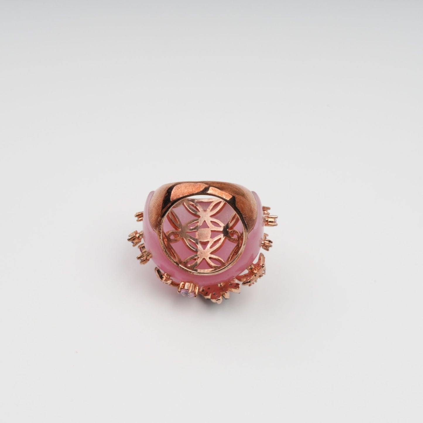 Radieuse Pink Curved Corner Opal Gemstone Ring