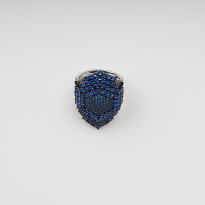 Galaxie Blue Dome Shaped Sterling Silver Ring