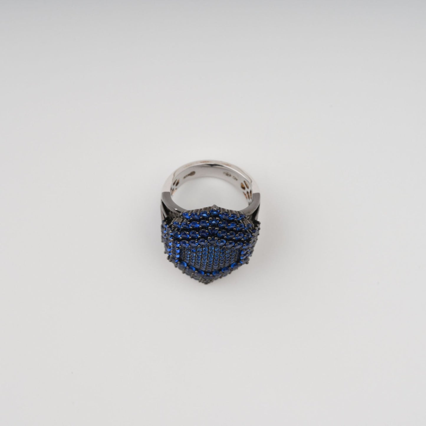 Galaxie Blue Dome Shaped Sterling Silver Ring