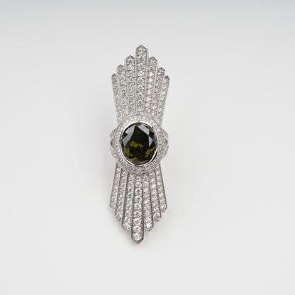Rosée Green Symmetrical Wing Gemstone Sterling Silver Ring