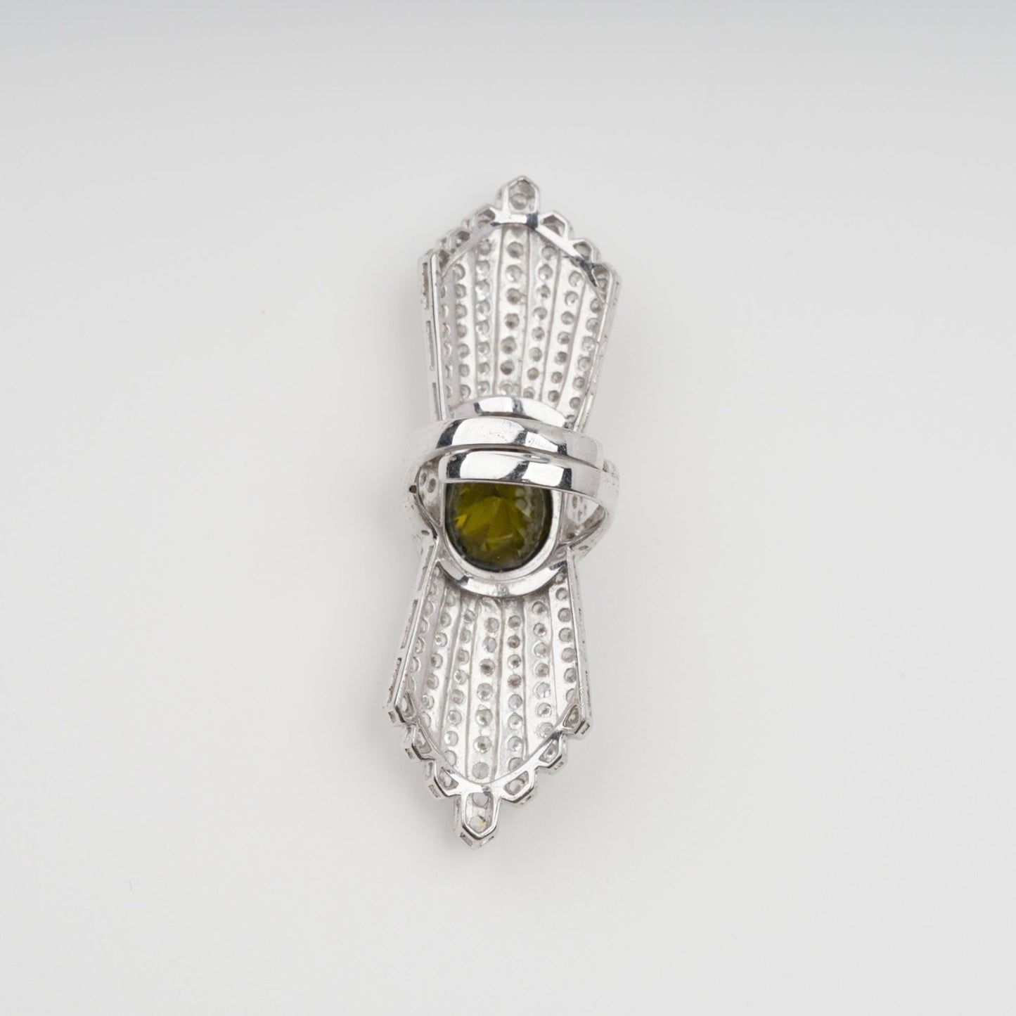 Rosée Green Symmetrical Wing Gemstone Sterling Silver Ring