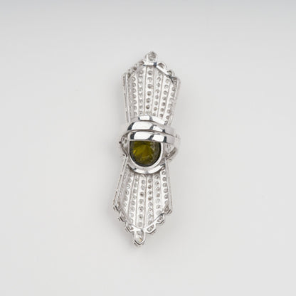 Rosée Green Symmetrical Wing Gemstone Sterling Silver Ring