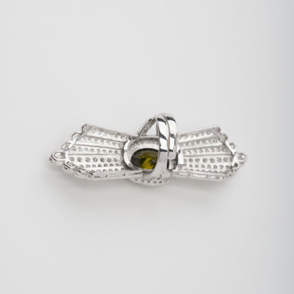 Rosée Green Symmetrical Wing Gemstone Sterling Silver Ring