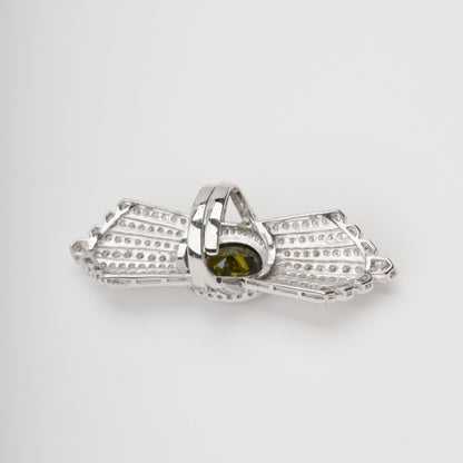 Rosée Green Symmetrical Wing Gemstone Sterling Silver Ring