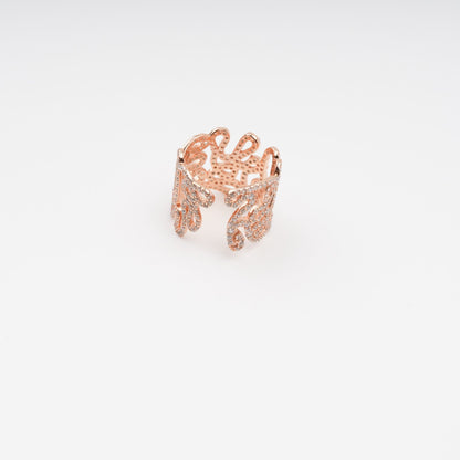 Écorce Gold Tone Open End Sterling Silver Adjustable Ring