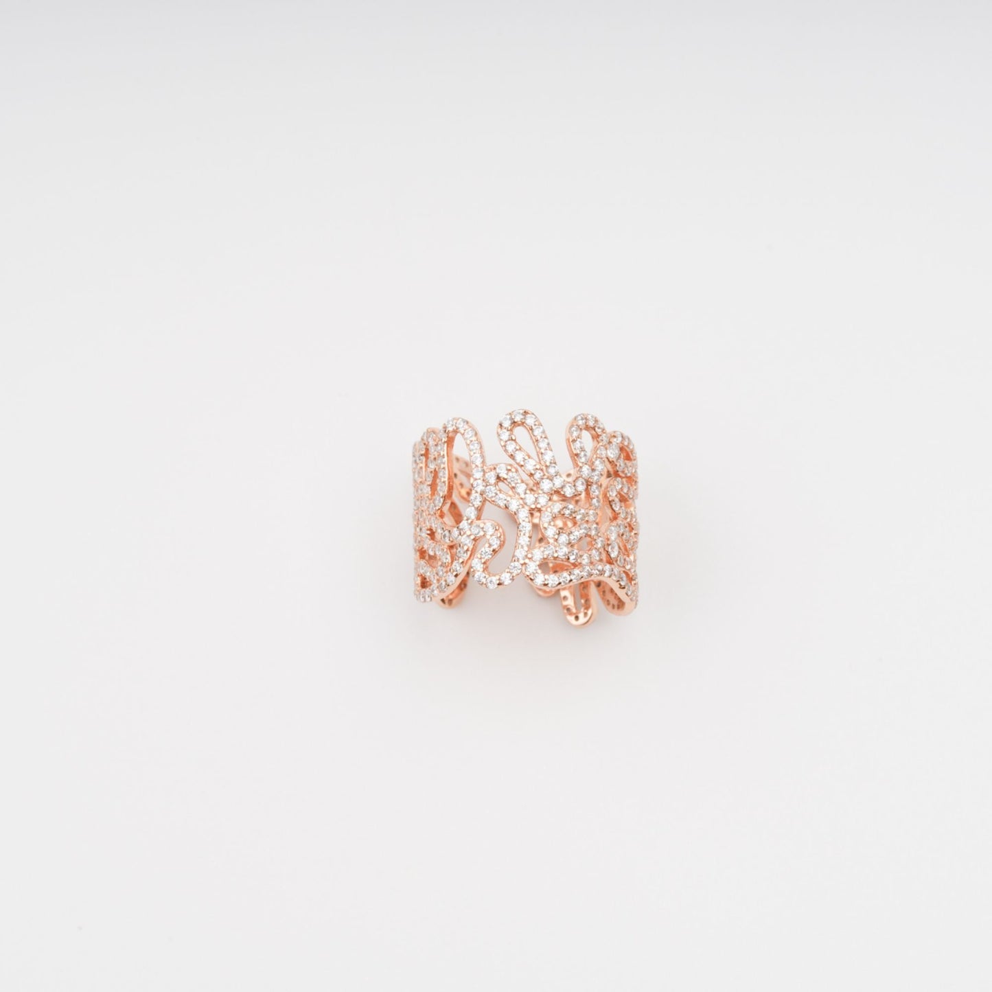 Écorce Gold Tone Open End Sterling Silver Adjustable Ring