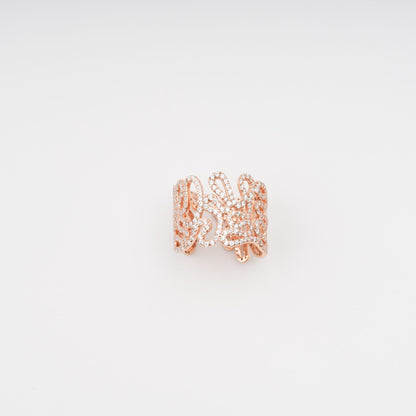 Écorce Gold Tone Open End Sterling Silver Adjustable Ring