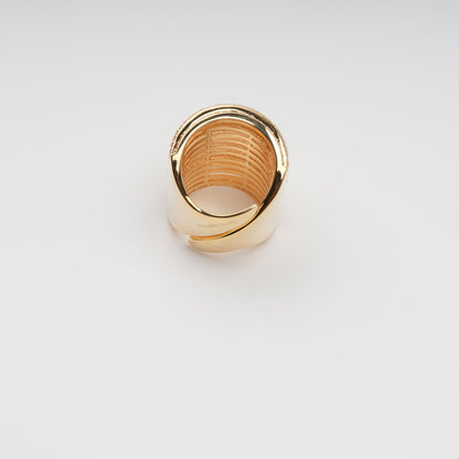 Soupir Gold Tone Multi-Band Adjustable Sterling Silver Ring
