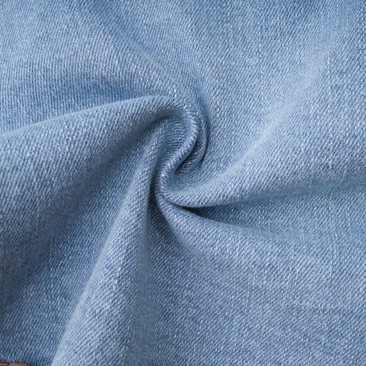 Capucine denim flounce-hem skirt